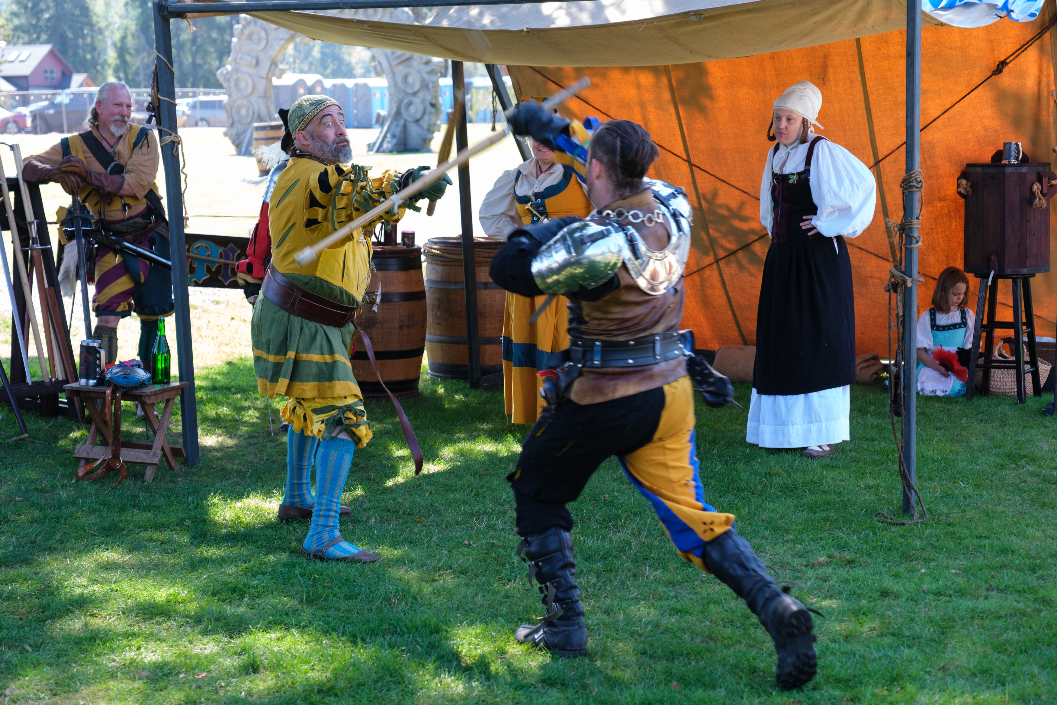 Armored sword combat demonstration