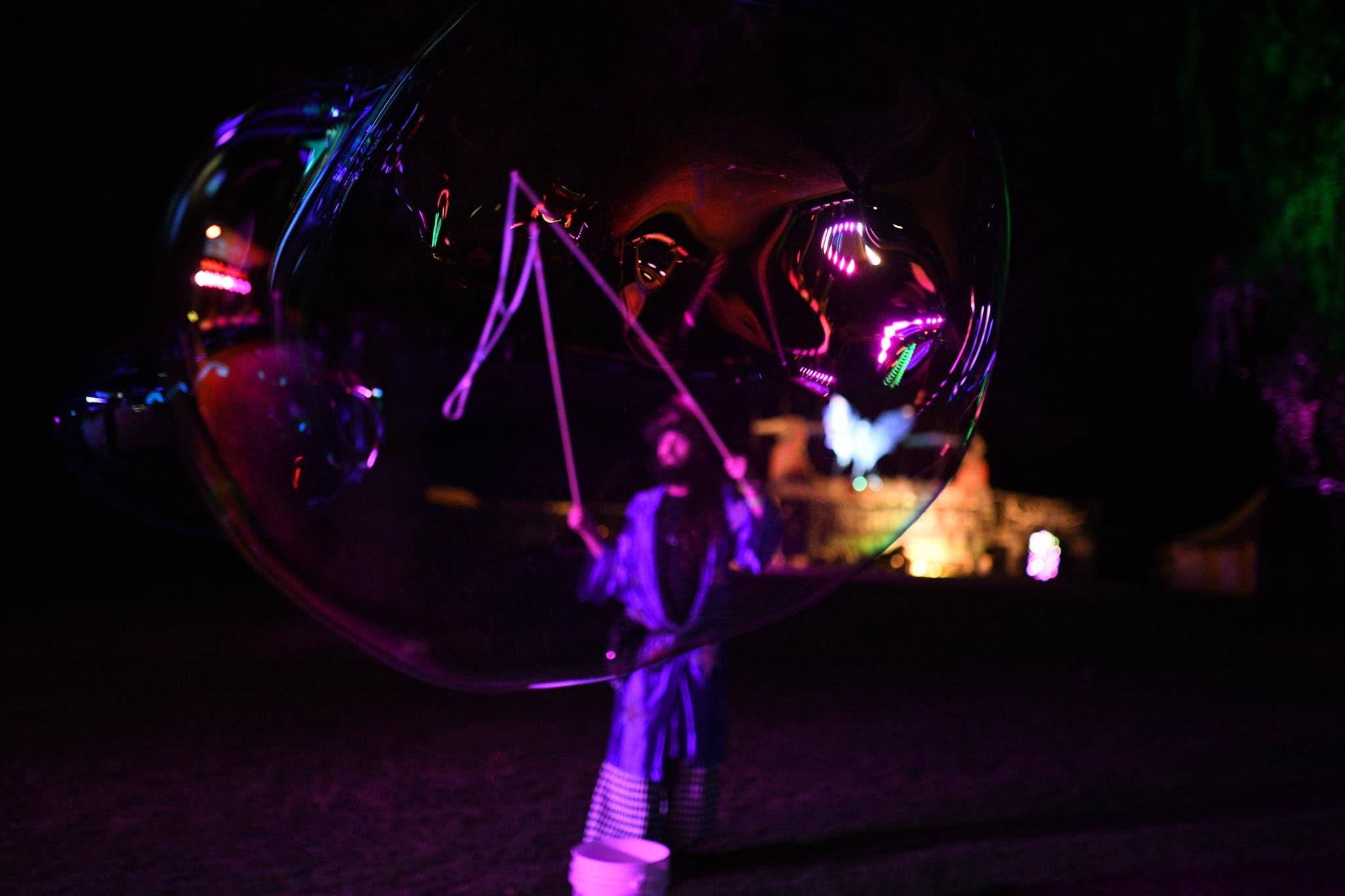 Night atmosphere with bubbles